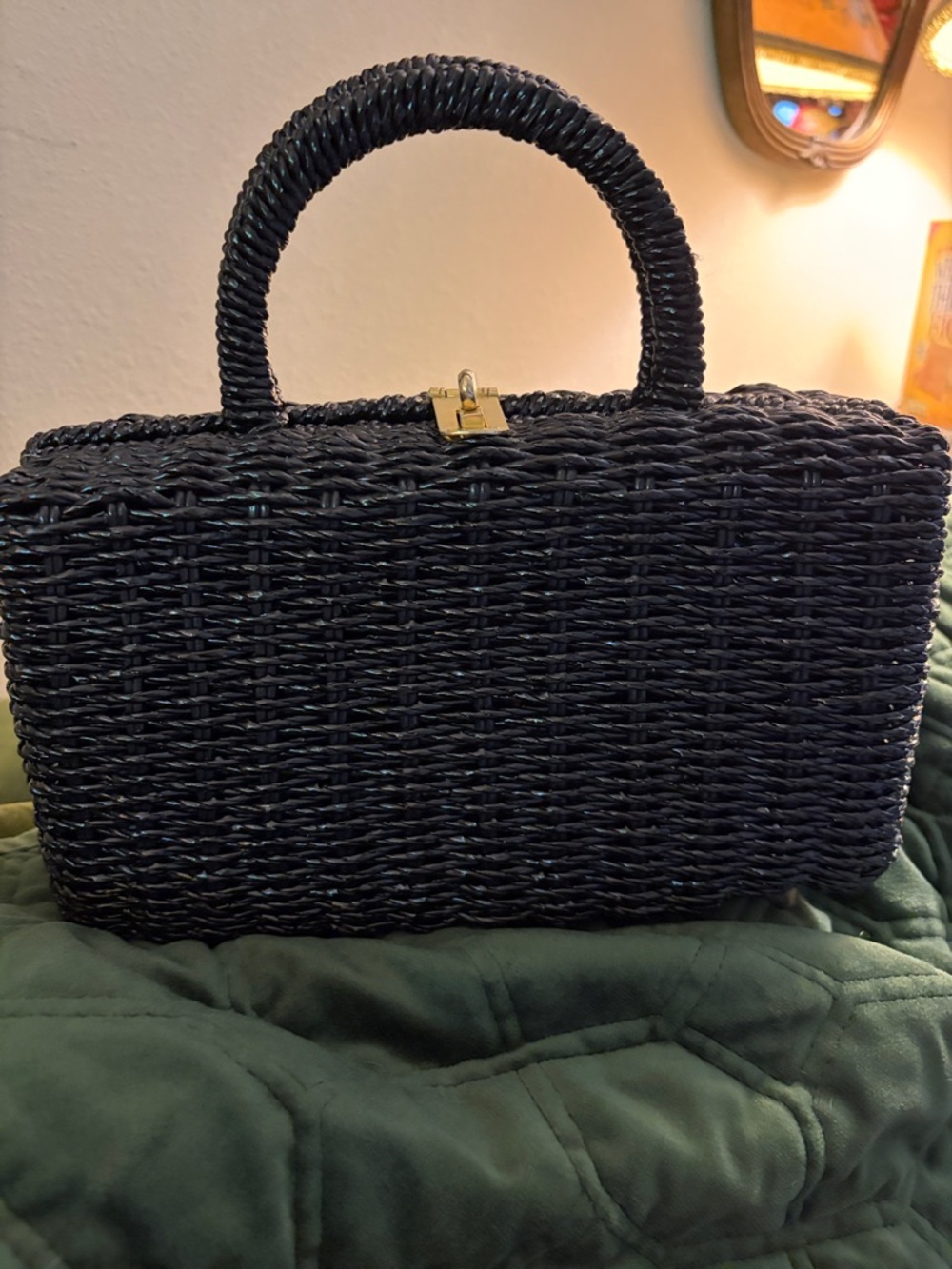 Vintage Magid black wicker handbag 1960’s